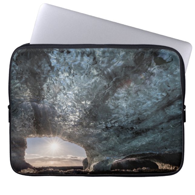 Protection Pour Ordinateur Portable Vue sur une grotte de glace, Islande (Devant)