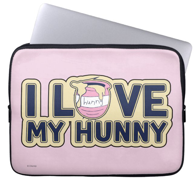 Protection Pour Ordinateur Portable Winnie L'Ourson | I Love My Hunny (Devant)