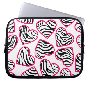 Protection Pour Ordinateur Portable Zebra coeur Portable Sleeve