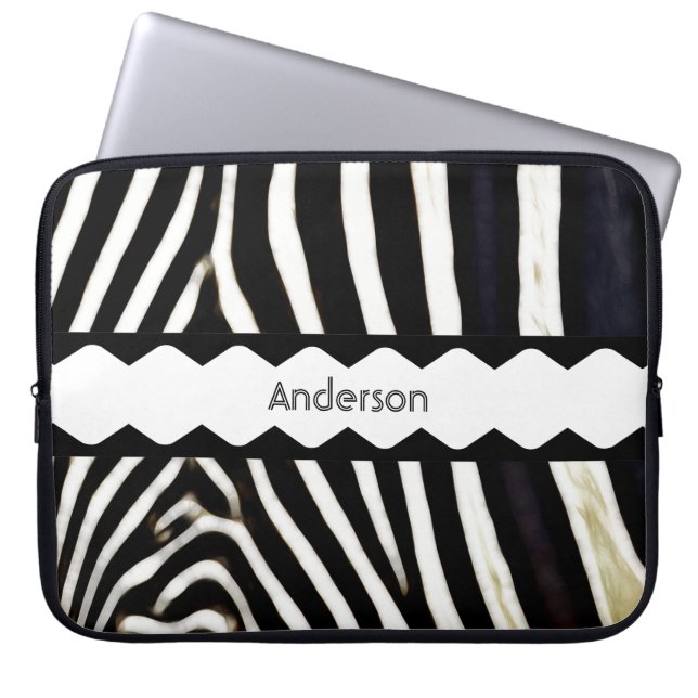 Protection Pour Ordinateur Portable Zebra Monogrammed (Devant)