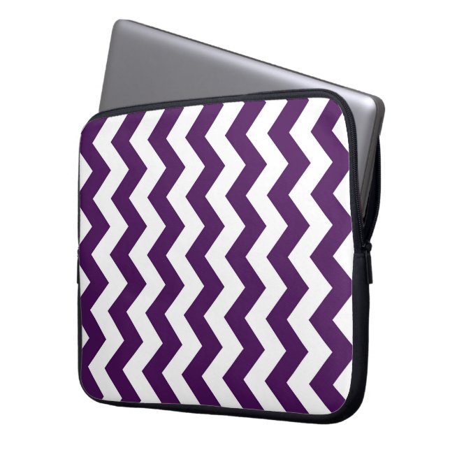 Protection Pour Ordinateur Portable Zigzag violet et blanc (devant gauche)