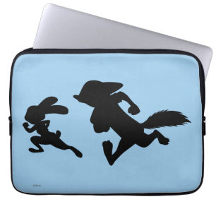Protection Pour Ordinateur Portable Zootopia Judy & Nick Running Silhouette