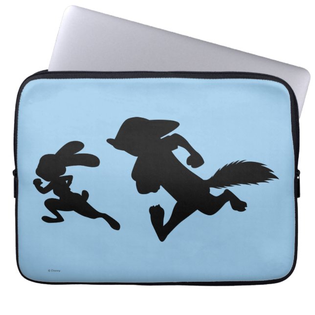 Protection Pour Ordinateur Portable Zootopia | Judy & Nick Running Silhouette (Devant)