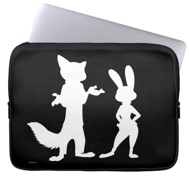 Protection Pour Ordinateur Portable Zootopia | Judy & Nick Silhouette (Devant)