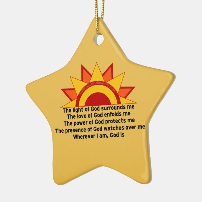 Protection Prayer Ceramic Ornament (Left)