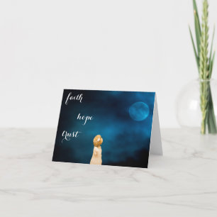 Protective angel blue moon sky quote card