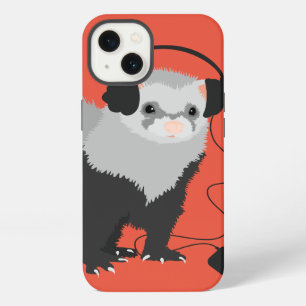 Protective Big Headphones Funny Music Lover Ferret iPhone 13 Case