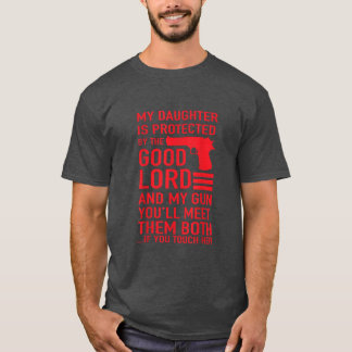 PROTECTIVE DADDY  Funny Dad of Girl Tee 