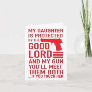 Protective Daddy Funny Dad Of Girl Tee  Card