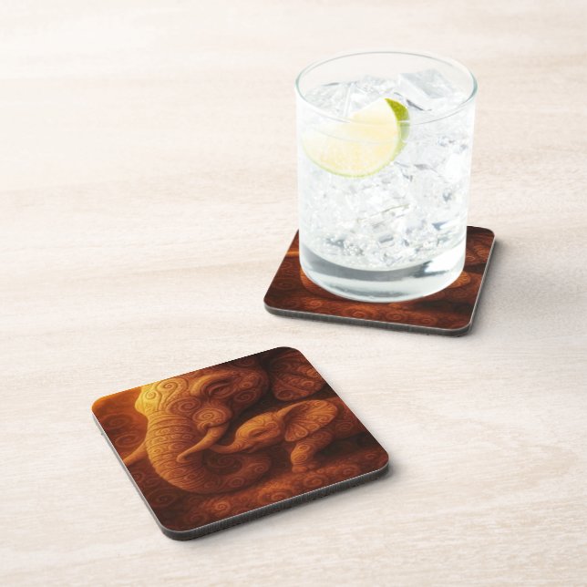 Protective Elephant Beverage Coaster (Right Side)
