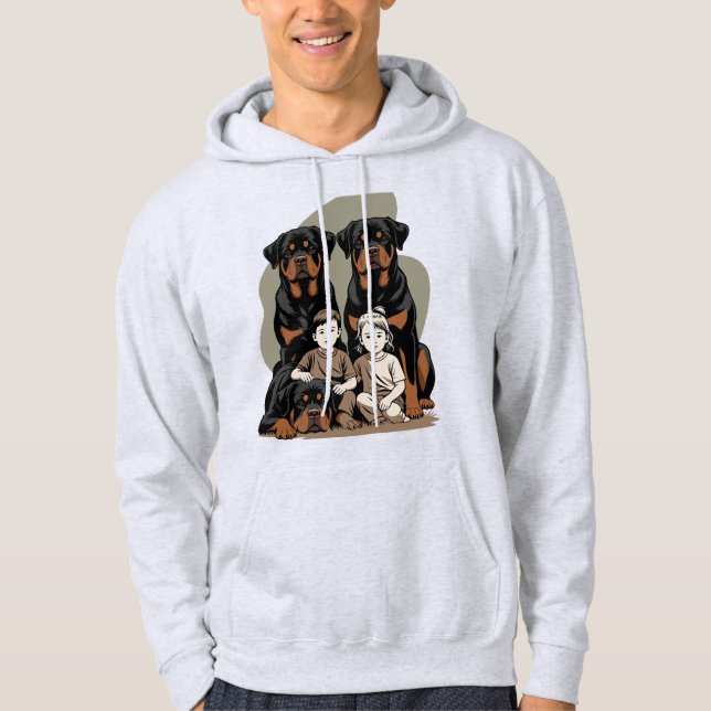 protective guard dog, rottweiler hoodie (Front)