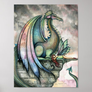 Protector Fairy Dragon Poster by Molly Harrison