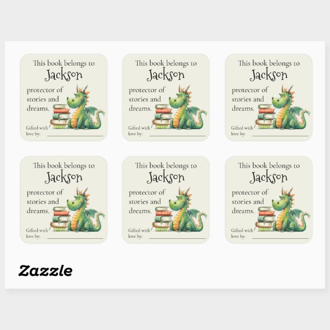 Protector of Stories Books for Baby Bookplate Square Sticker (Sheet)