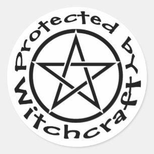 Protégé par Witchcraft Pentacle Stickers Étiquette