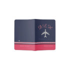 couverture de passeport de voyage rose monogrammée