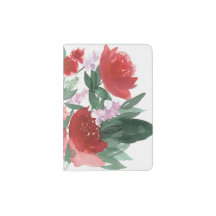 Couverture de passeport florale d'aquarelle