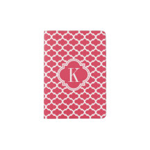 Monogramme de feuillage rouge de fraise