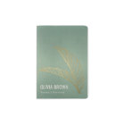 PALE OR BLEU AQUA CUIR PALM FEUILLE MONOGRAMME