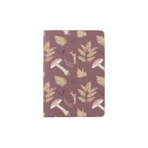 Patron hojas de otoño y hongos Otoño