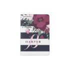 Rose Bouquet et rayures de marine Monogramme