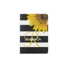 Tournesol floral Yellow Black Stripes Monogramme