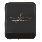 Élégant Black Gold Script Monogramme Nom élégant