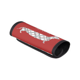 Protège Poignée Pour Bagage Teckel de plaid sur le rouge