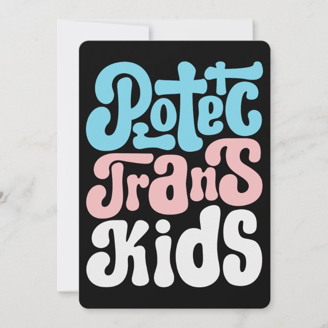 Protéger la carte de voeux Trans Kids Flat (Devant)