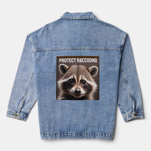 PROTÉGER RACCOONS Denim Jean Veste (Verso)
