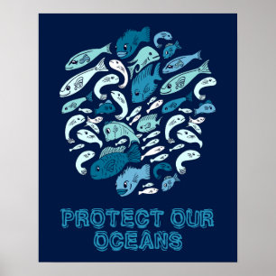 Protégez notre affiche de poisson bleu des océans