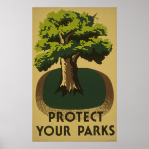 Protégez vos parcs Poster WPA Vintage