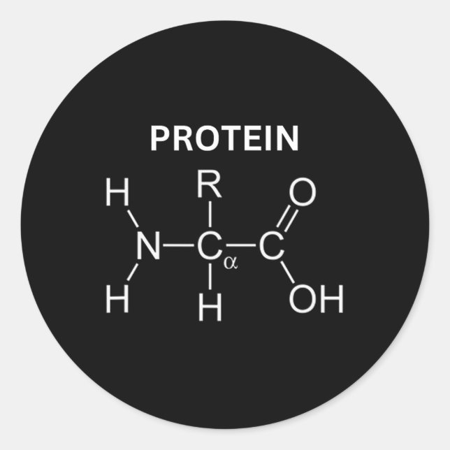 Protein Molecule - Gym And Chemistry Bodybuilding  Classic Round Sticker (Front)
