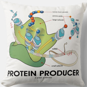 Protein Producer mRNA tRNA Protein Synthesis Throw Pillow