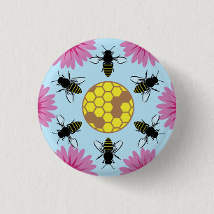 Protest Hex Sign Save The Bees 1 Inch Round Button