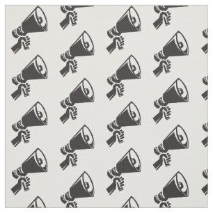 Protest Megaphone Black White Pattern Resist Fabric