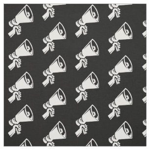 Protest Megaphone Black White Pattern Resist Fabric