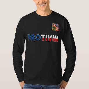 Protivin Czech Republic Heart Flag Lion Coat Of Ar T-Shirt