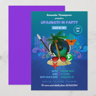 Proton Purple Summer Club Beach Party Invitation