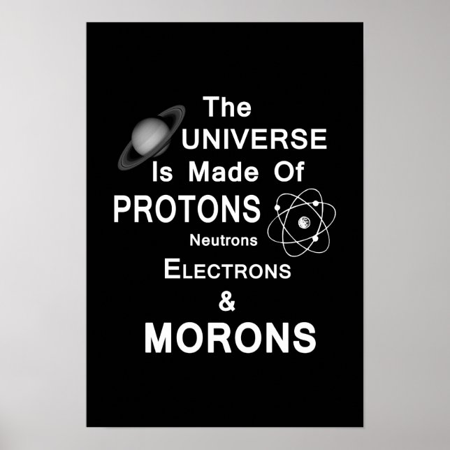 Protons  Neutrons  Electrons  And  Morons Poster (Front)