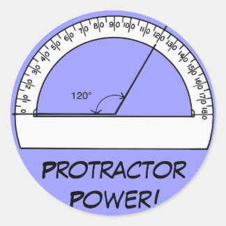 Protractor Power Classic Round Sticker