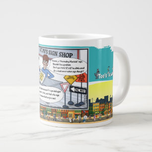 Protruding Man Holes Literal Wordplay Large Coffee Mug