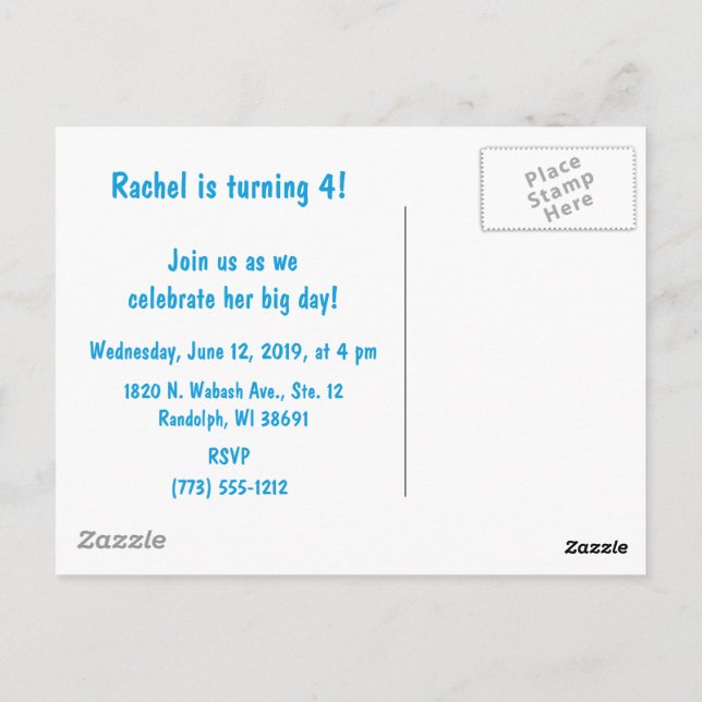 #Proud2BNaturalMe Birthday Invitation Postcard (Back)