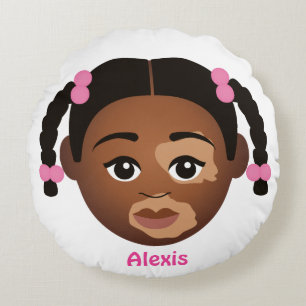 #Proud2BNaturalMe Child's Personalized (Vitiligo) Round Pillow