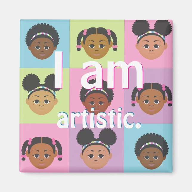 #Proud2BNaturalMe #IAm Positive Affirmation Magnet (Front)