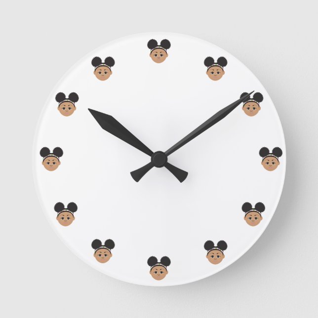 #Proud2BNaturalMe #NaturalHair Children's Round Round Clock (Front)