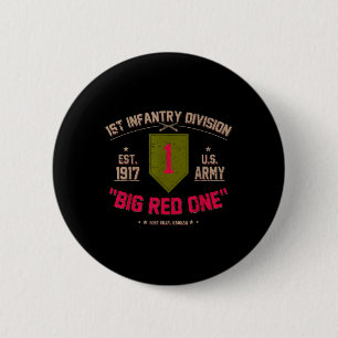 Proud 1st Infantry Division Us Veteran Big 1 Red O 2 Inch Round Button