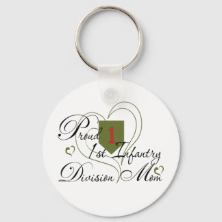 Proud 1st Infantry Wife Heart Keychain
