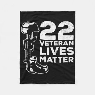 Proud 22 Veteran Lives Suicide Awareness Fleece Blanket