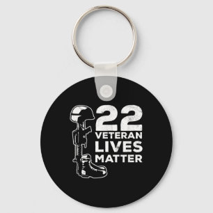 Proud 22 Veteran Lives Suicide Awareness  Keychain