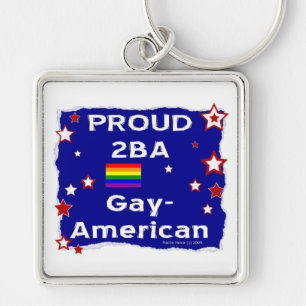 Proud 2BA Gay-American Keychain